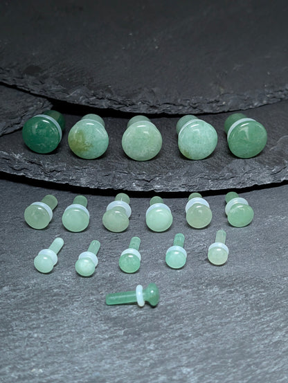 Green Aventurine Single Flare Stone Plugs